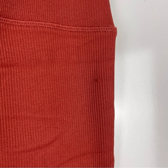 Victoria's Secret Sport Orange Mid Rise Ribbed Work Out Leggings Size Large - Picture 7 of 7
